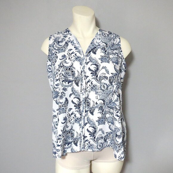 BOBEAU Paisley Blouse Size 1X - Picture 2 of 8